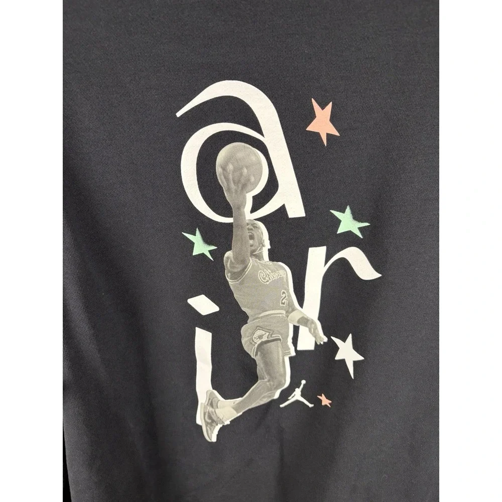 Nike Air Jordan Sport DNA Graphic Print Hoodie Sweatshirt Black Men's Size XXL